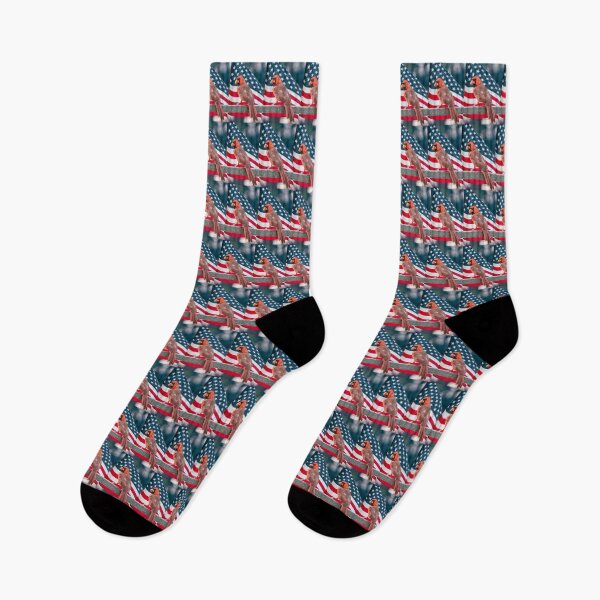 Item preview, Northern Cardinal with American Flag  designed and sold by Bonnie T.  Barry.