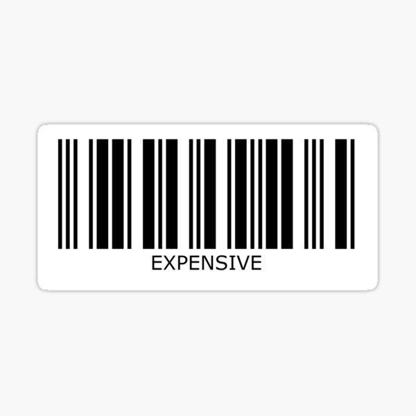 "Expensive barcode" Sticker for Sale by wilnonis Redbubble
