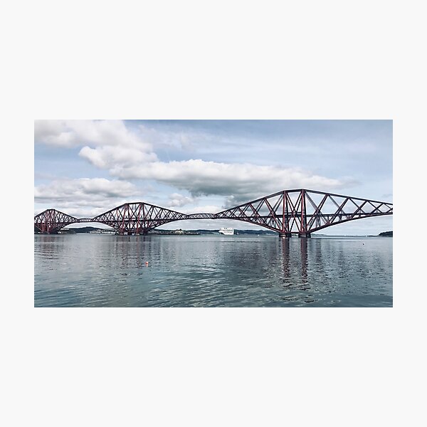 Forth Bridge with cruise ship Photographic Print