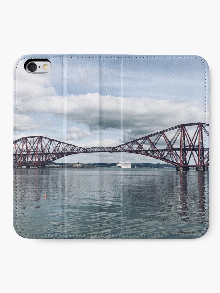 Alternate view of Forth Bridge with cruise ship iPhone Wallet