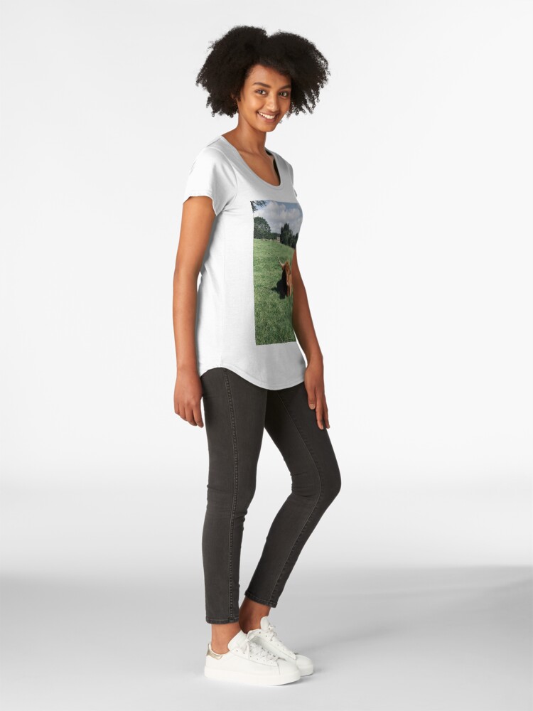 Alternate view of Highland Coo Premium Scoop T-Shirt