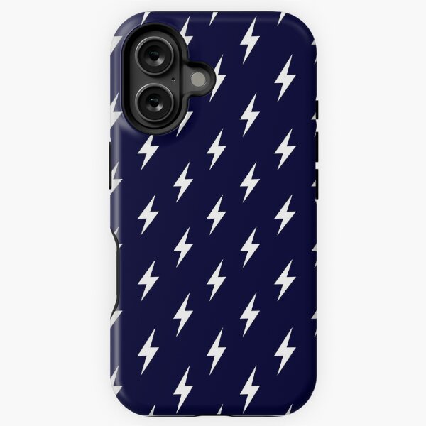 Item preview, Lightning Bolts White On Navy Blue designed and sold by rewstudio.