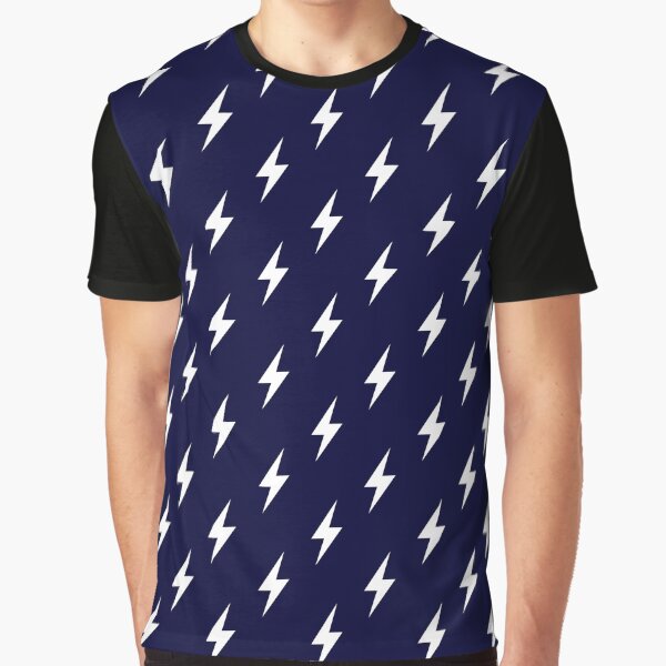 Item preview, Lightning Bolts White On Navy Blue designed and sold by rewstudio.