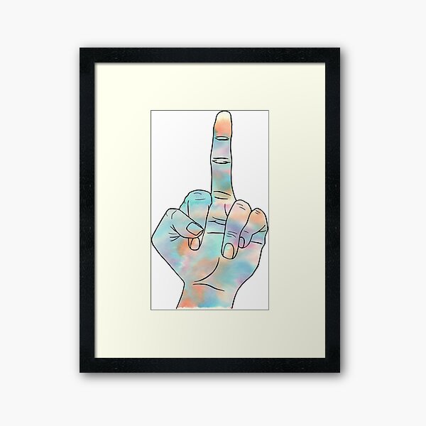 Rainbow finger Framed Art Print