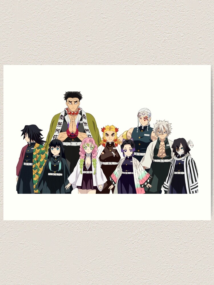 Demon Slayer Kimetsu No Yaiba Pillars Hashira Art Print By Wabobabo Redbubble