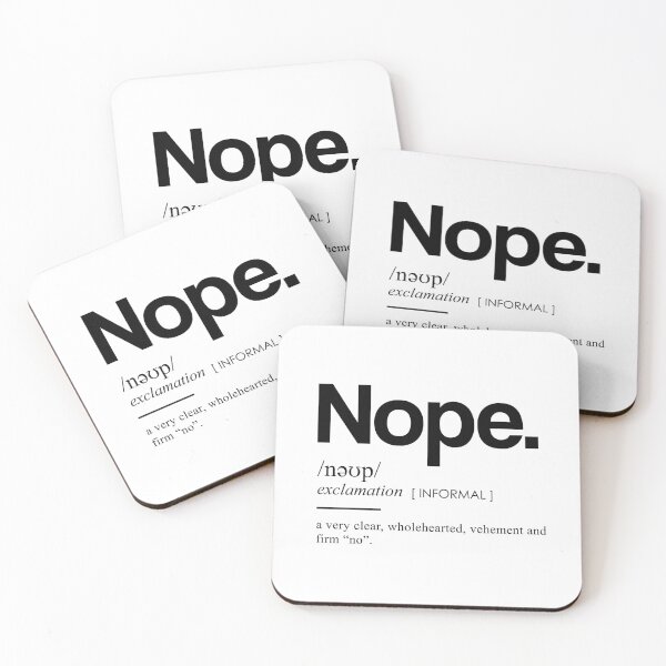 Item preview, Nope Funny Definition II - Funny Dictionary Meaning - Minimal, Modern Typography Print designed and sold by Studio Grafiikka.