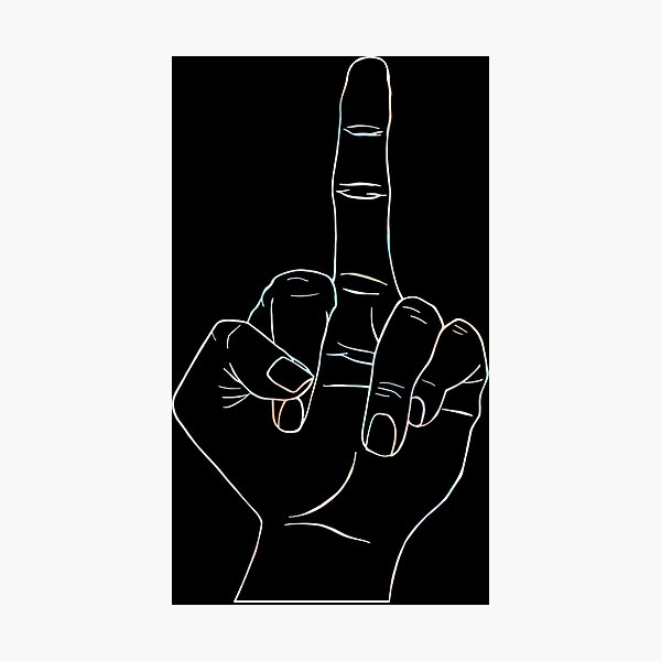Black middle finger Photographic Print