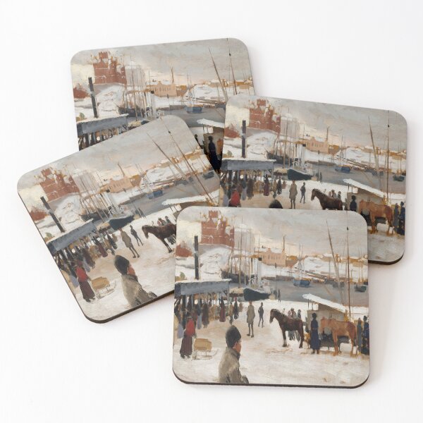 Item preview, Winter Day at Helsinki Market Square, Study-Albert Edelfelt designed and sold by LexBauer.