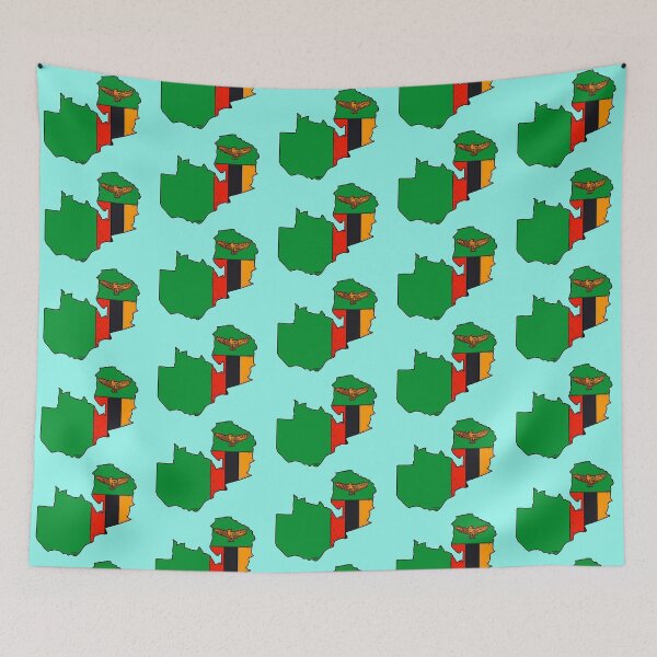 Item preview, Zambia Map With Zambian Flag designed and sold by Havocgirl.