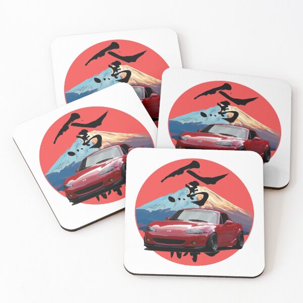 Item preview, Red NB Mazda Miata / MX-5 - Mount Fuji Jinba Ittai Roadster Life  designed and sold by mudfleap.