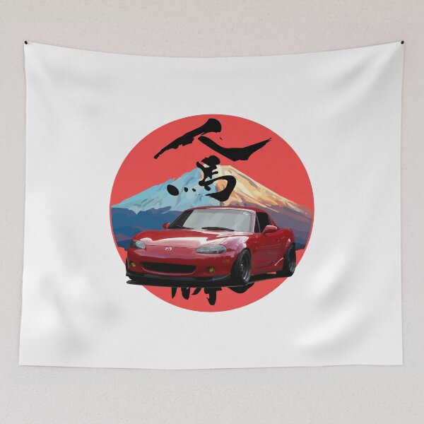 Item preview, Red NB Mazda Miata / MX-5 - Mount Fuji Jinba Ittai Roadster Life  designed and sold by mudfleap.