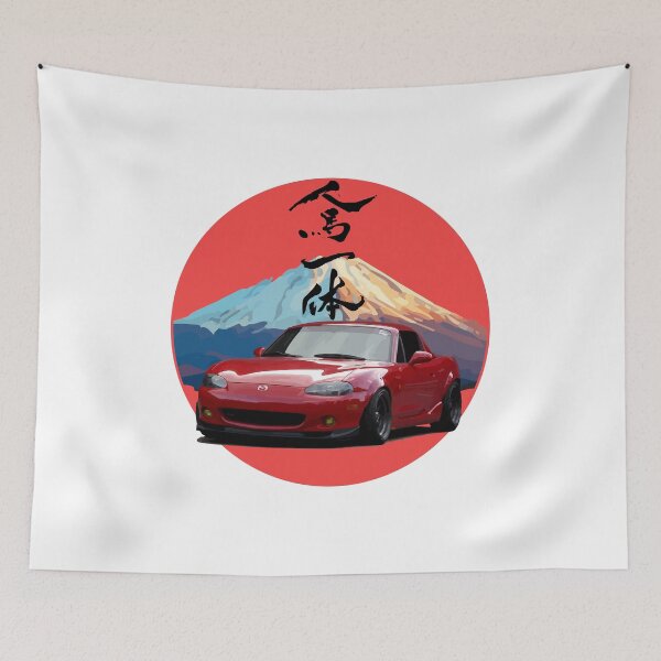 Item preview, Red NB Mazda Miata / MX-5 - Mount Fuji Jinba Ittai Roadster Life  designed and sold by mudfleap.