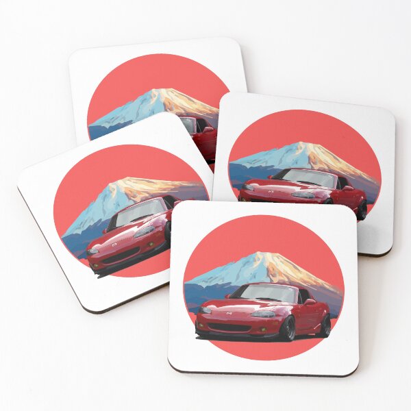Item preview, Simple Red NB Mazda Miata / MX-5 - Mount Fuji Jinba Ittai Roadster Life  designed and sold by mudfleap.