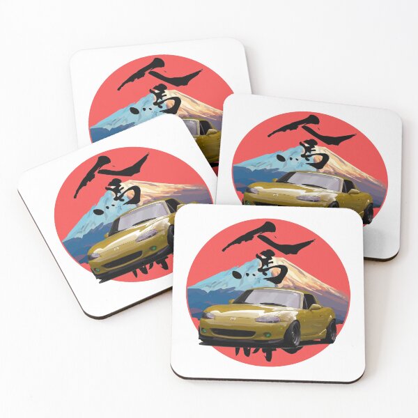 Item preview, Yellow NB Mazda Miata / MX-5 - Mount Fuji Jinba Ittai Roadster Life  designed and sold by mudfleap.