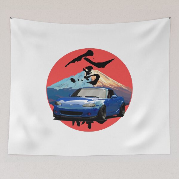 Item preview, Blue NB Mazda Miata / MX-5 - Mount Fuji Jinba Ittai Roadster Life  designed and sold by mudfleap.