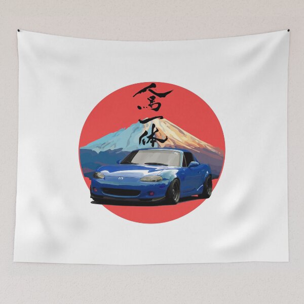 Item preview, Blue NB Mazda Miata / MX-5 - Mount Fuji Jinba Ittai Roadster Life  designed and sold by mudfleap.