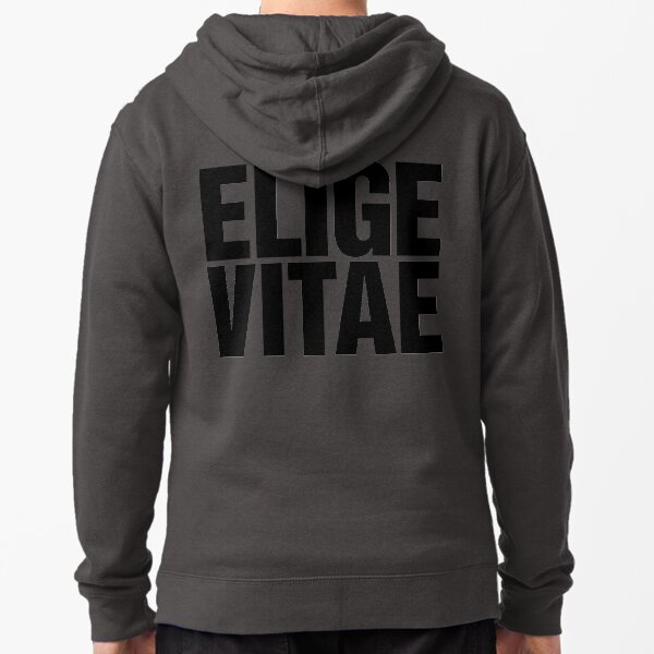 Elige Vitae Slogan Zipped Hoodie