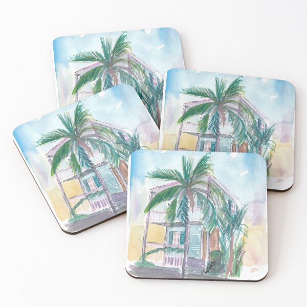 Item preview, Key West Conch Dream House-Pink Turquoise And Palm designed and sold by artshop77.