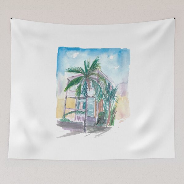 Item preview, Key West Conch Dream House-Pink Turquoise And Palm designed and sold by artshop77.