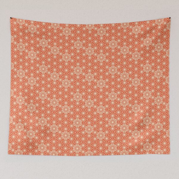 Item preview, Japanese Asanoha pattern - coral orange designed and sold by Marymarice.