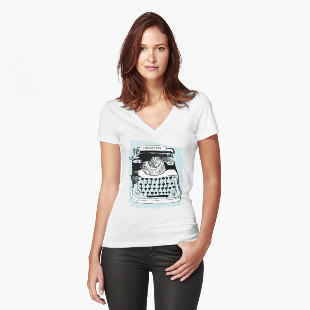 Item preview, Fitted V-Neck T-Shirt designed and sold by zoes.