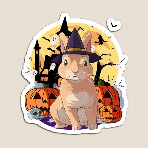 Item preview, Halloween Bunny Rabbit Pumpkin Witch Hat designed and sold by Nosek1ng.