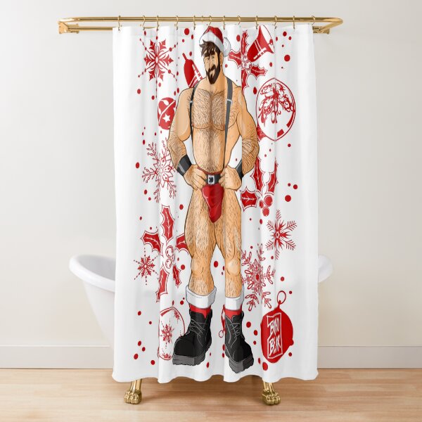 ADAM LIKES SANTA - RED XMAS Shower Curtain