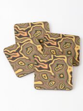 Teal Outlines Coasters
