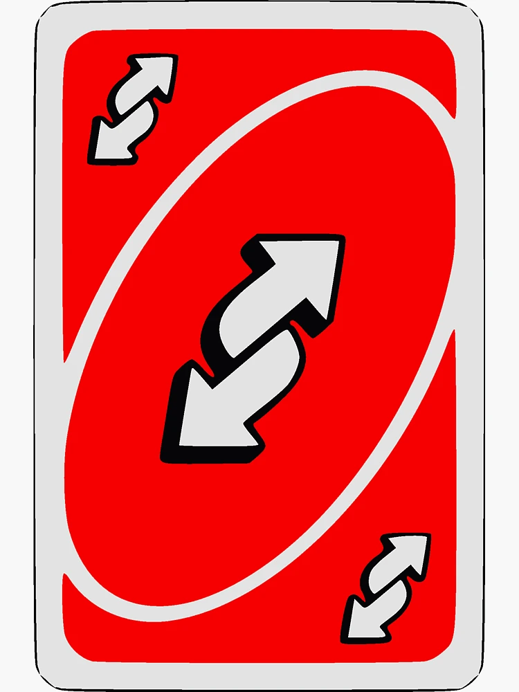 Red Uno Reverse Card | Sticker