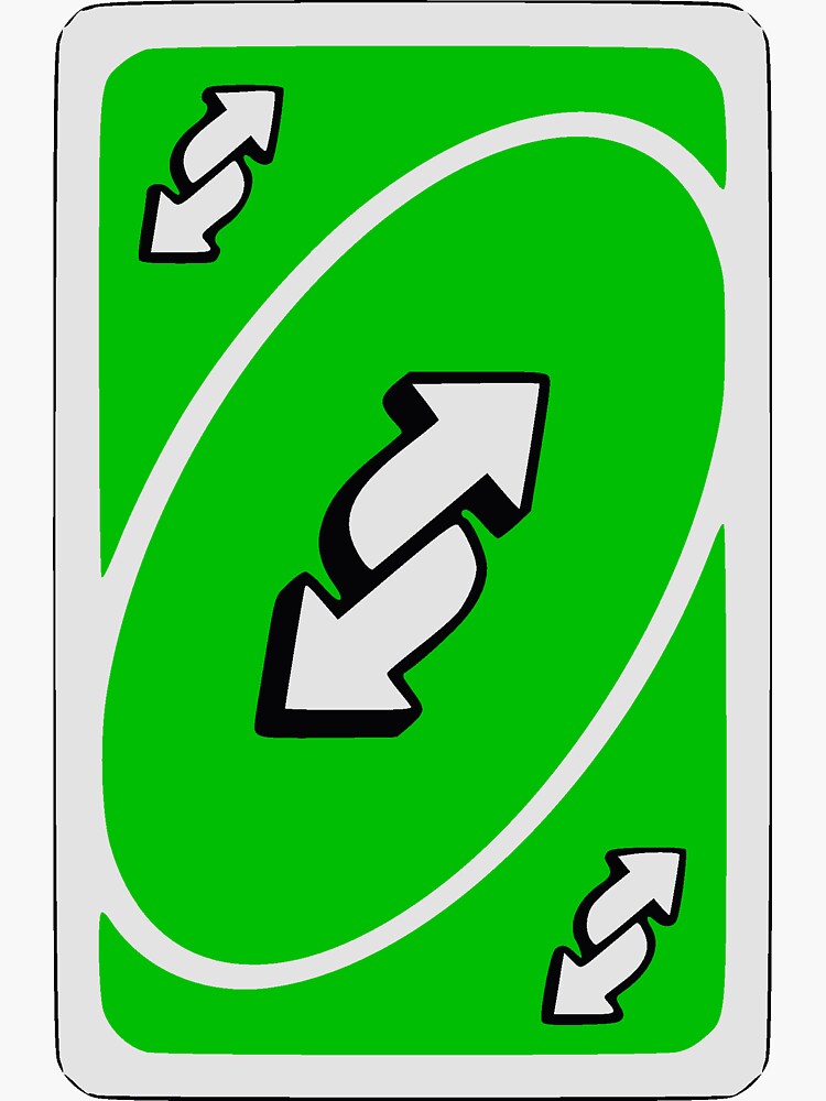 Red Uno Reverse Card Sticker for Sale by SnotDesigns