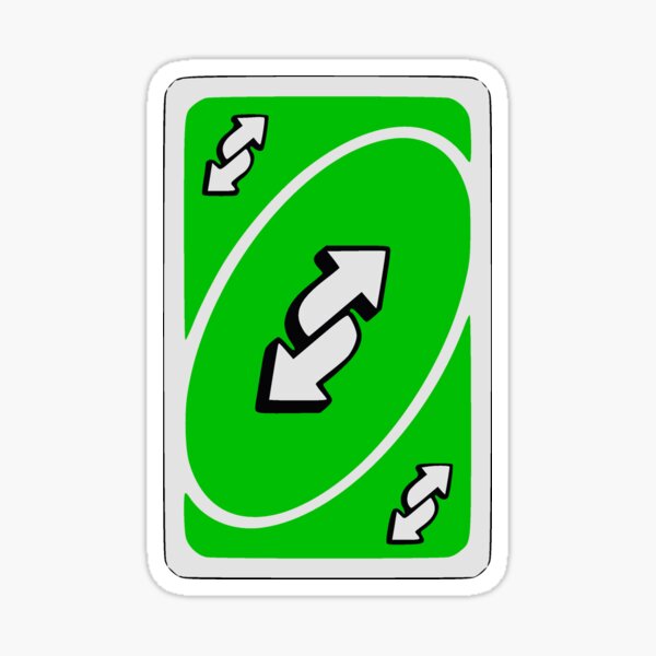 Red Uno Reverse Card Sticker for Sale by SnotDesigns