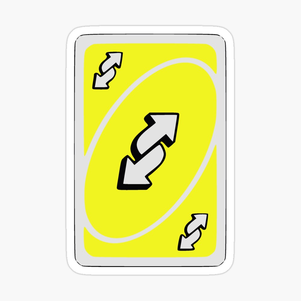 Yellow UNO Reverse Card | Greeting Card