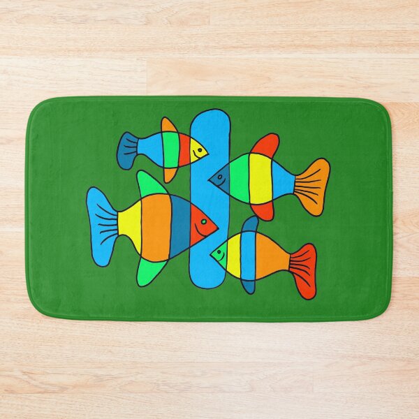 Item preview, 4 Fish - Black lines on green Board designed and sold by Istvan Ocztos.