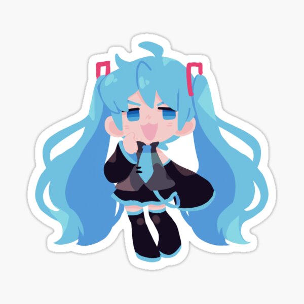 blue hair blue tie Sticker