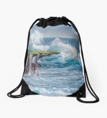 Exploding Surf Drawstring Bag