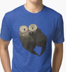 Significant Otters - Otters Holding Hands Tri-blend T-Shirt