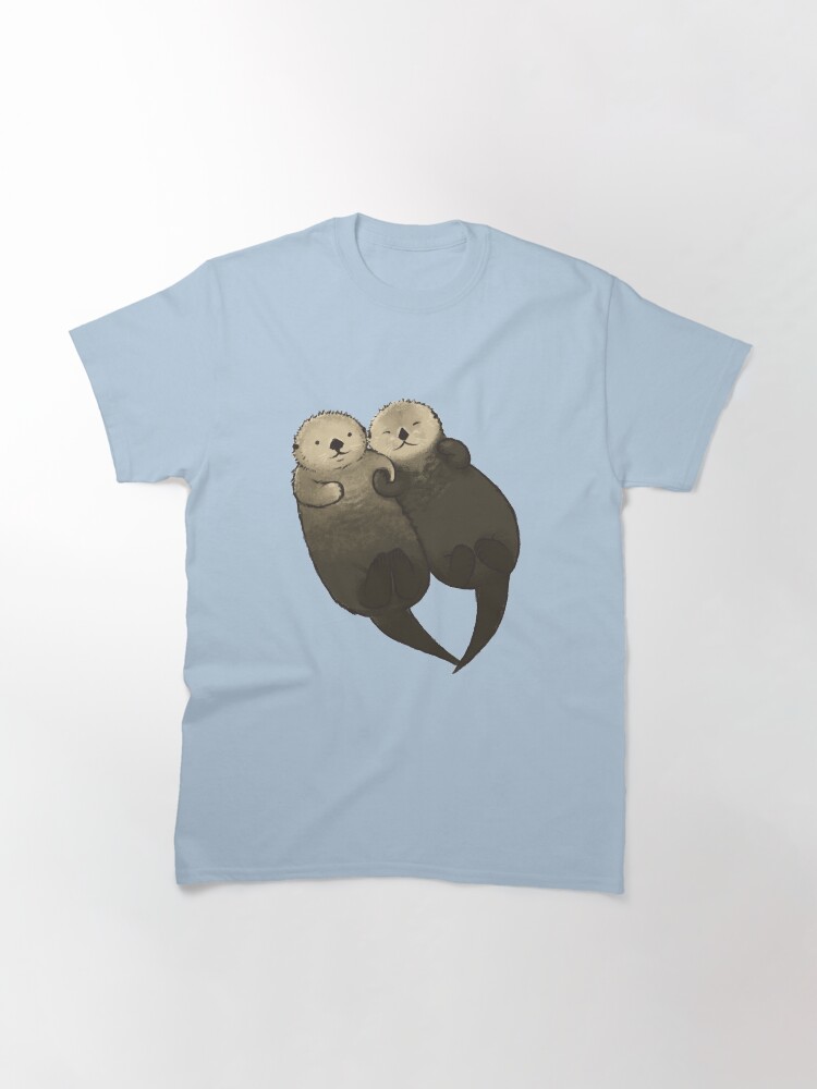 Thumbnail 3 of 7, Classic T-Shirt, Significant Otters - Otters Holding Hands designed and sold by StudioMarimo.