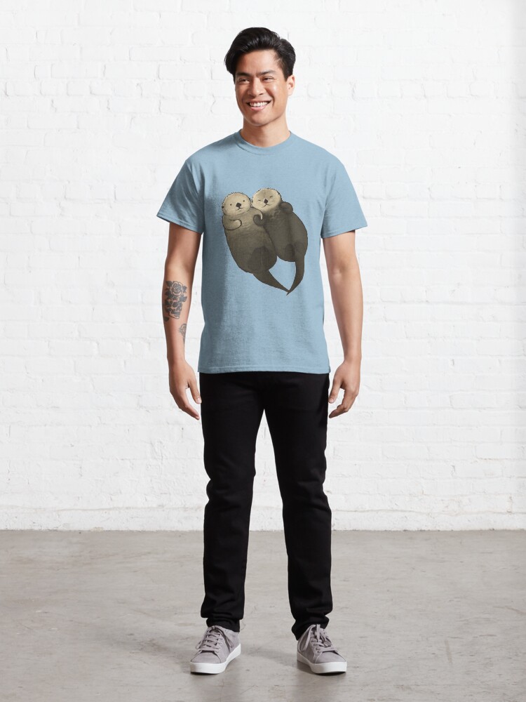Thumbnail 3 of 7, Classic T-Shirt, Significant Otters - Otters Holding Hands designed and sold by StudioMarimo.