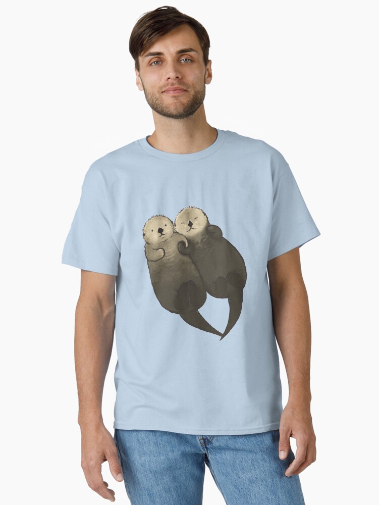 Thumbnail 1 of 7, Classic T-Shirt, Significant Otters - Otters Holding Hands designed and sold by StudioMarimo.