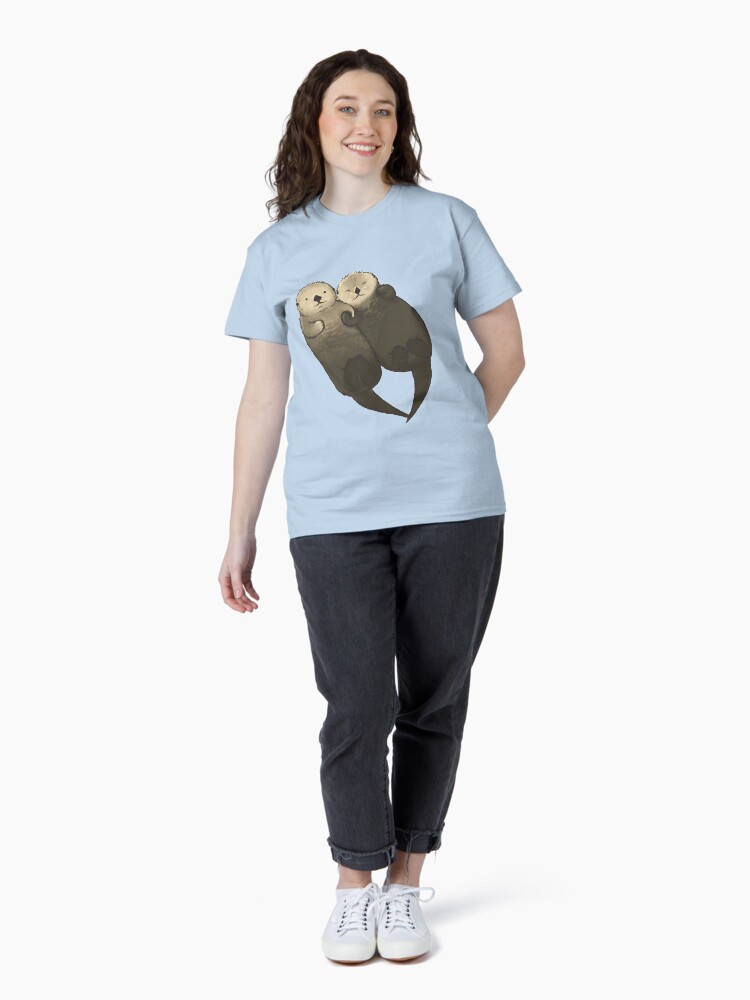 Thumbnail 4 of 7, Classic T-Shirt, Significant Otters - Otters Holding Hands designed and sold by StudioMarimo.