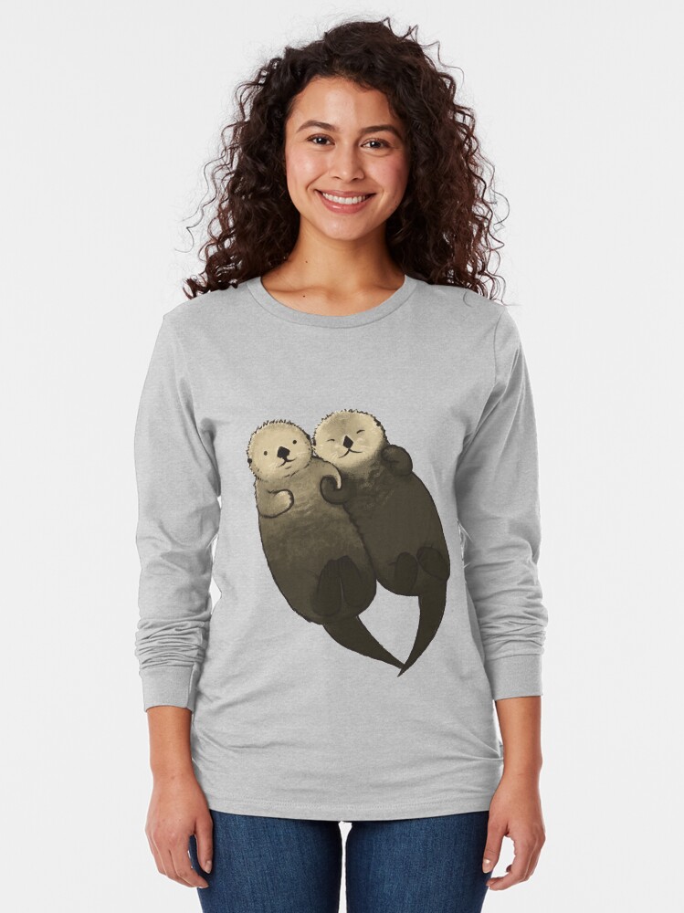 Thumbnail 2 von 5, Langarmshirt, Bedeutende Otter - Otter, die Hände halten designt und verkauft von StudioMarimo.