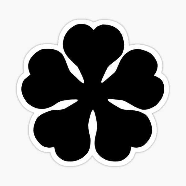 slecht Helaas onbetaald Black Clover | Five Leaf Clover (BLACK)" Sticker by Jayudesu | Redbubble