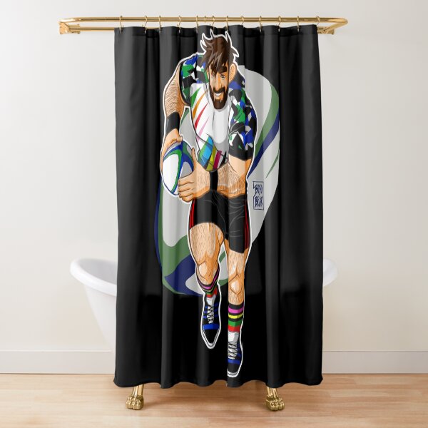 ADAM LIKES TO PLAY RUGBY Shower Curtain
