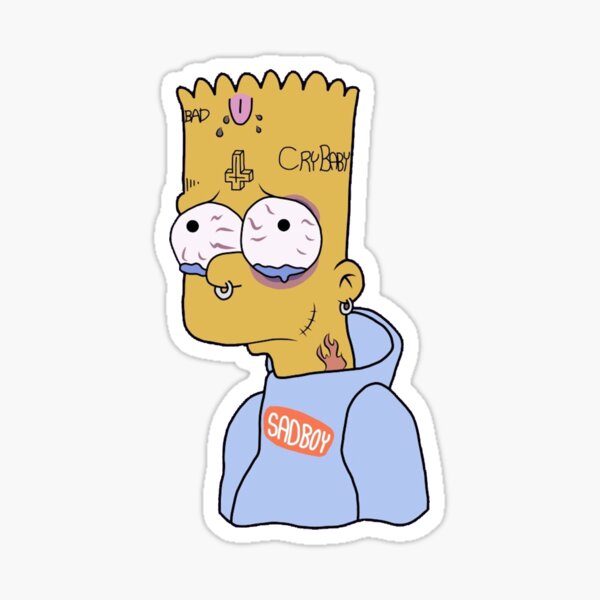 Sad Bart Stickers for Sale