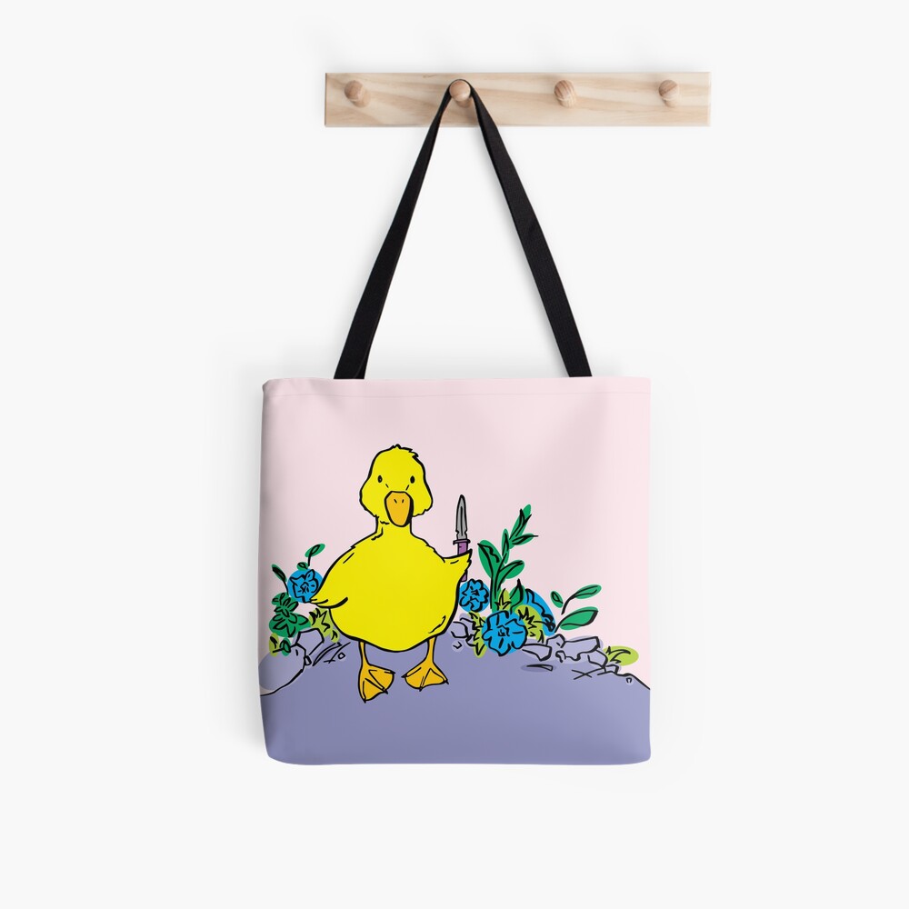 Murder Duckling with Knife Tote Bag