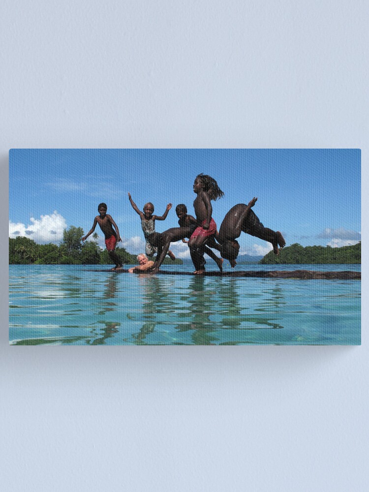 Alternate view of Kids and Log I Canvas Print