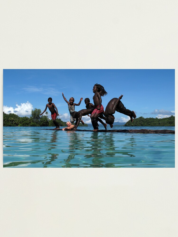 Alternate view of Kids and Log I Photographic Print