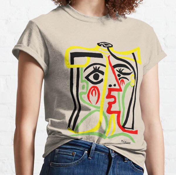 Pablo Picasso, Jacqueline with Straw Hat 1962, Artwork for Posters Prints Tshirts Women Men Kids Classic T-Shirt
