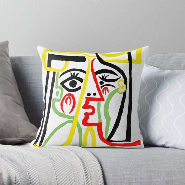 Pablo Picasso, Jacqueline with Straw Hat 1962, Artwork for Posters Prints Tshirts Women Men Kids Throw Pillow