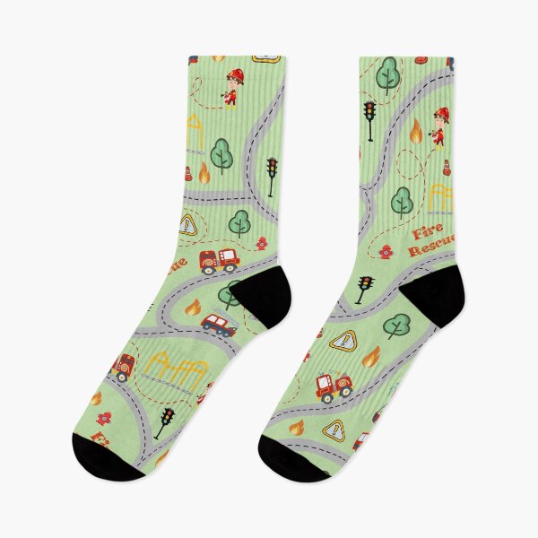 Item preview, Fireman cute seamless kids pattern light green designed and sold by Arch4Design.